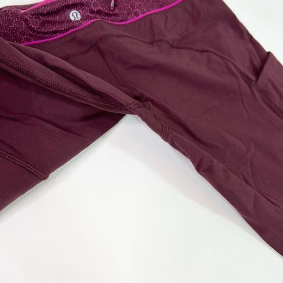lululemon athletica Swift Speed Tight Leggings Womens 6 Burgundy Pink High Rise - Picture 12 of 13